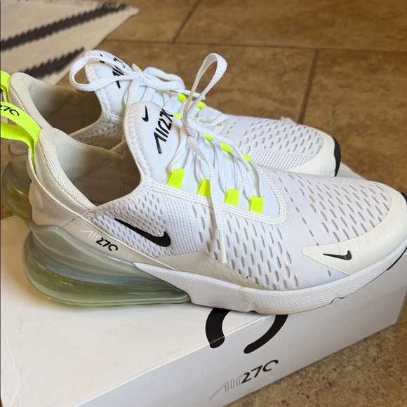 Nike Air Max 270 White with Neon Accents - Picture 4 of 6